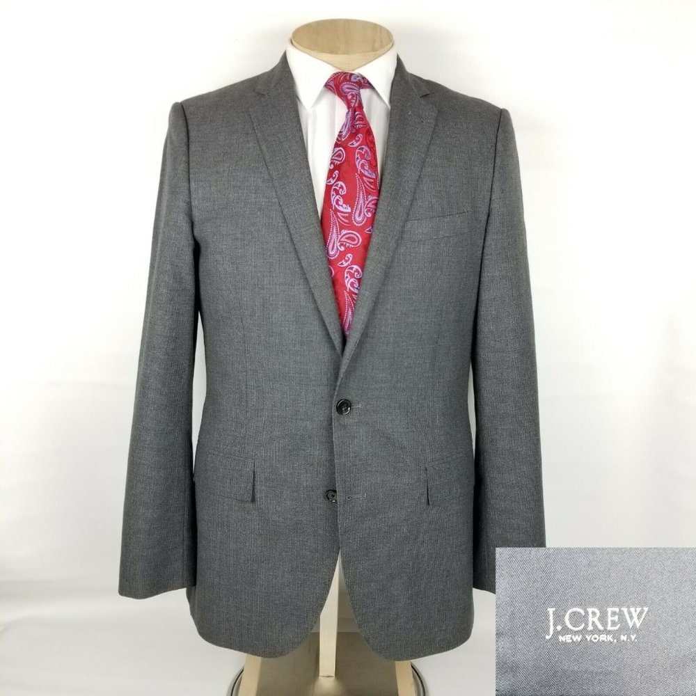 J Crew Ludlow Jacket Mens Sport Coat 40L Gray